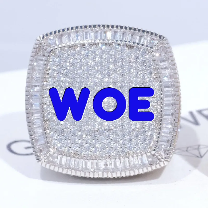 CUSTOM LETTER 3D ICED RING sold by The GUU Shop