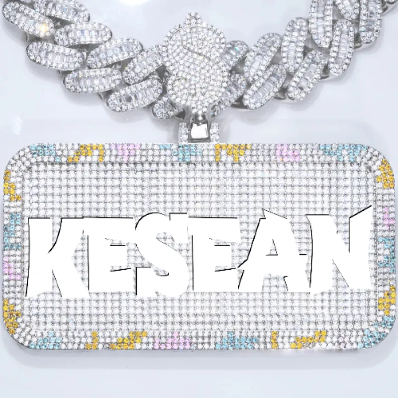 CUSTOM LETTER NECKLACE 3D COLORFUL SQUARE sold by The GUU Shop