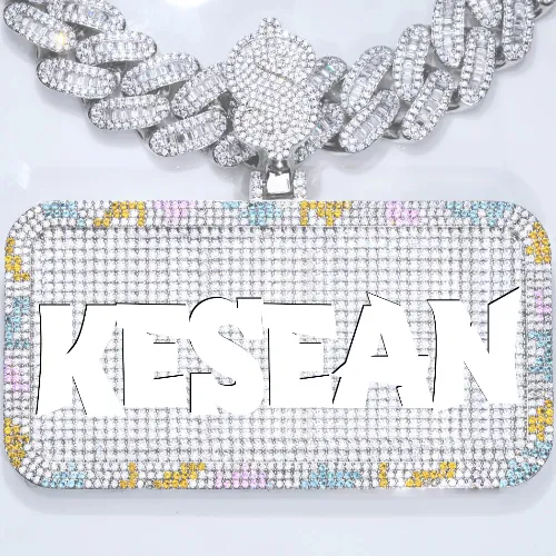 CUSTOM LETTER NECKLACE 3D COLORFUL SQUARE sold by The GUU Shop