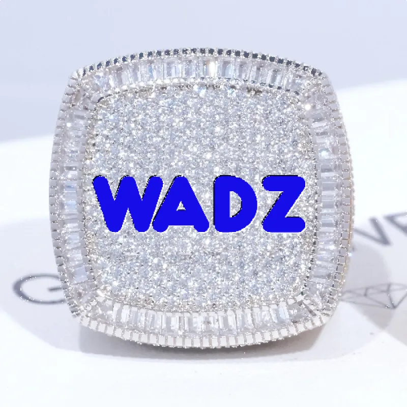 CUSTOM LETTER 3D ICED RING sold by The GUU Shop