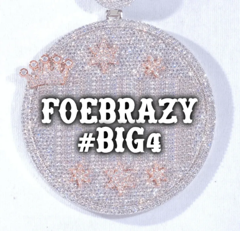 CUSTOM LETTER NECKLACE 3D BIG CROWN DISC sold by The GUU Shop