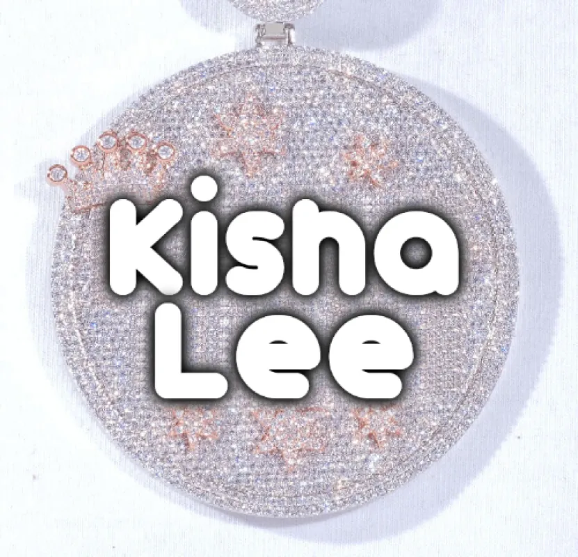 CUSTOM LETTER NECKLACE 3D BIG CROWN DISC sold by The GUU Shop