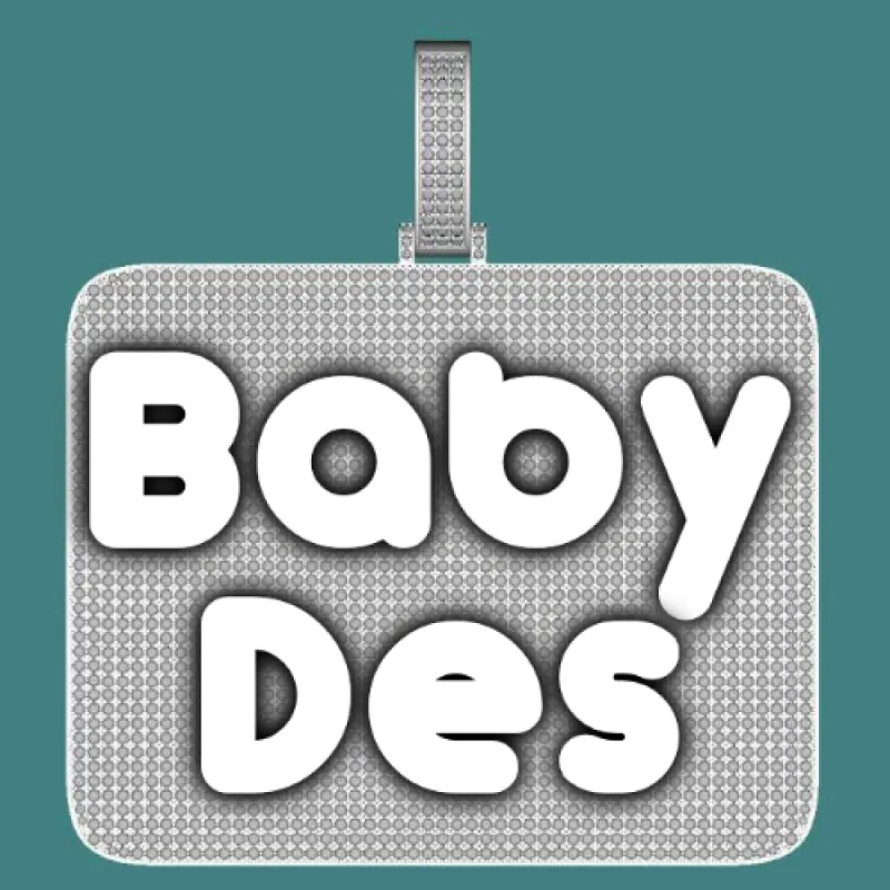 CUSTOM LETTER NECKLACE 3D BIG SQUARE sold by The GUU Shop