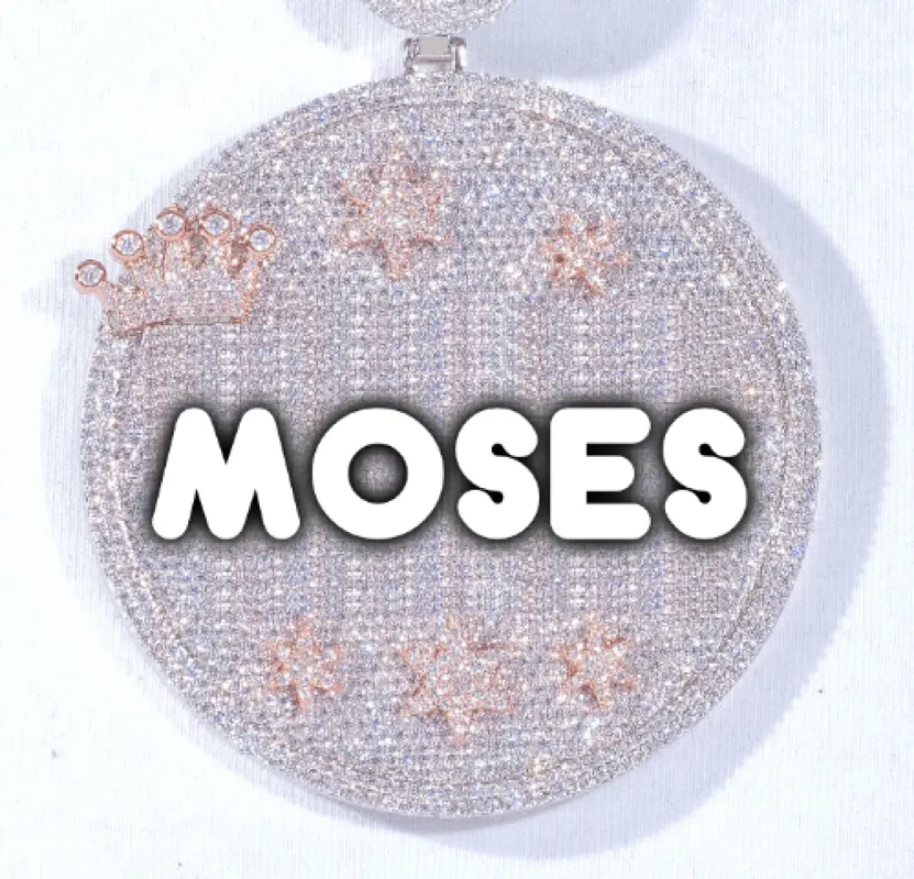 CUSTOM LETTER NECKLACE 3D BIG CROWN DISC sold by The GUU Shop