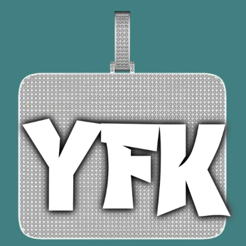 CUSTOM LETTER NECKLACE 3D BIG SQUARE sold by The GUU Shop