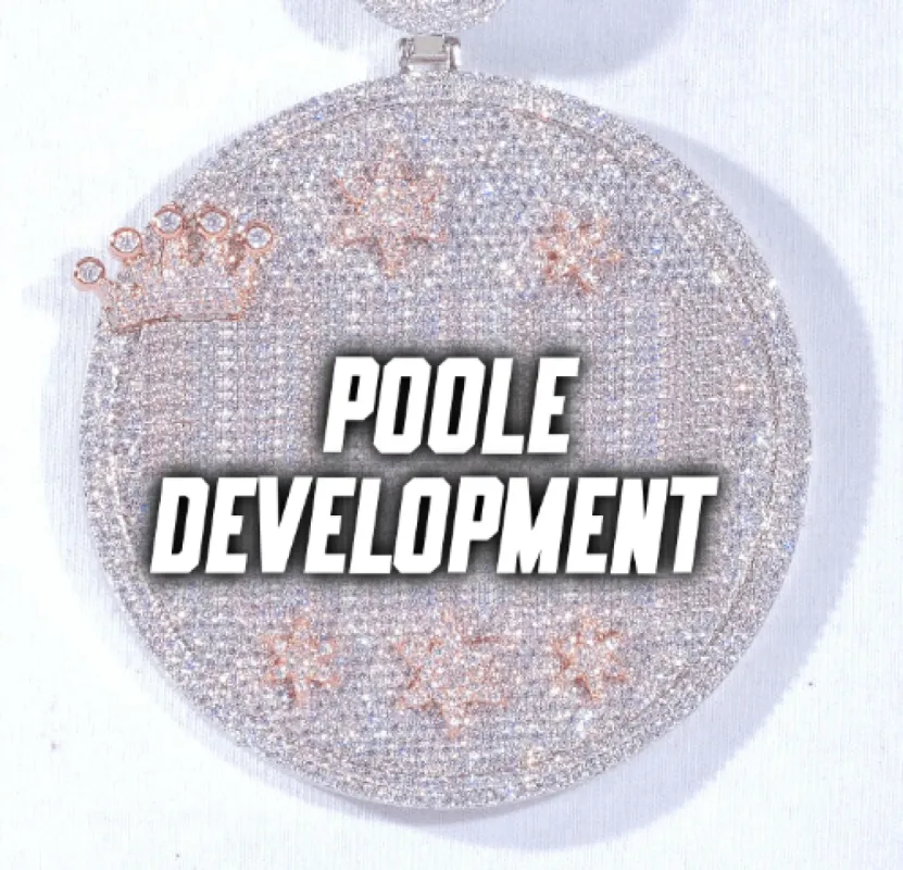 CUSTOM LETTER NECKLACE 3D BIG CROWN DISC sold by The GUU Shop