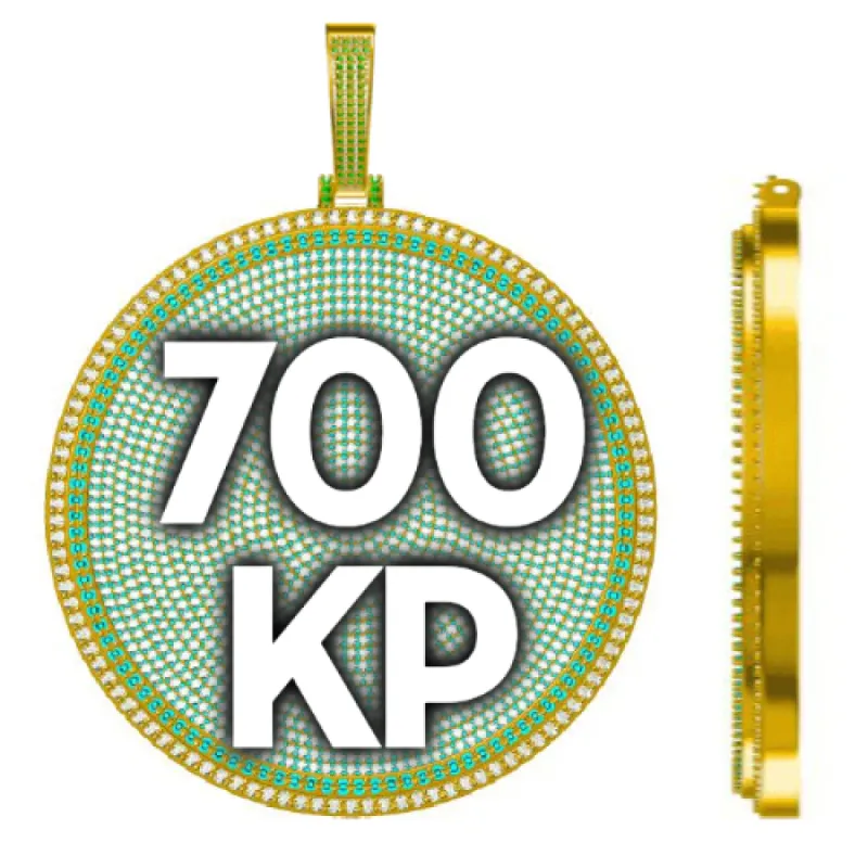 CUSTOM LETTER NECKLACE 3D BIG DISC sold by The GUU Shop