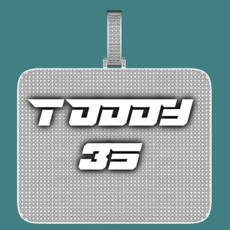 CUSTOM LETTER NECKLACE 3D BIG SQUARE sold by The GUU Shop