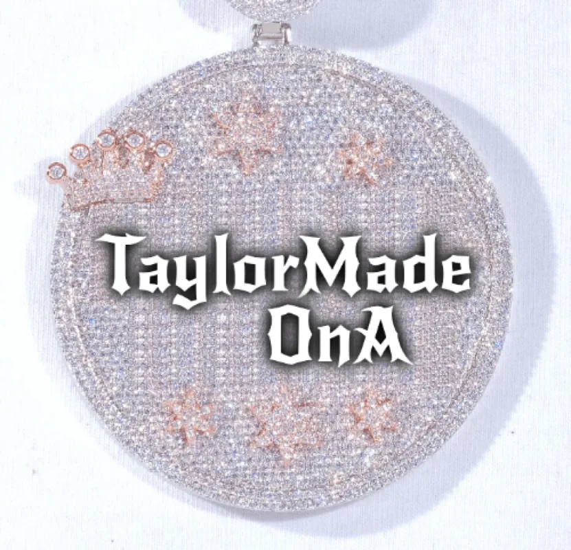 CUSTOM LETTER NECKLACE 3D BIG CROWN DISC sold by The GUU Shop