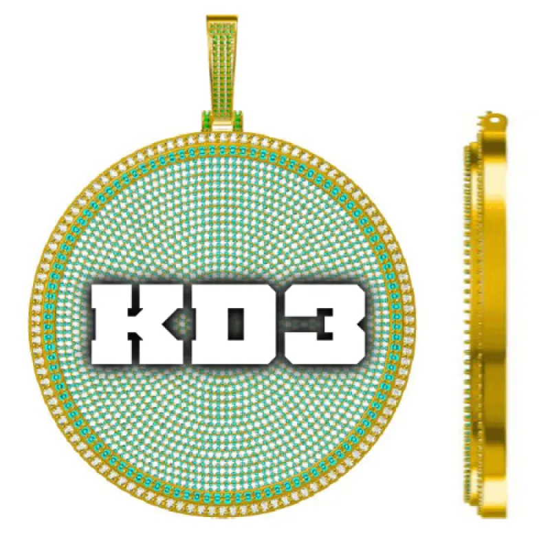 CUSTOM LETTER NECKLACE 3D BIG DISC sold by The GUU Shop