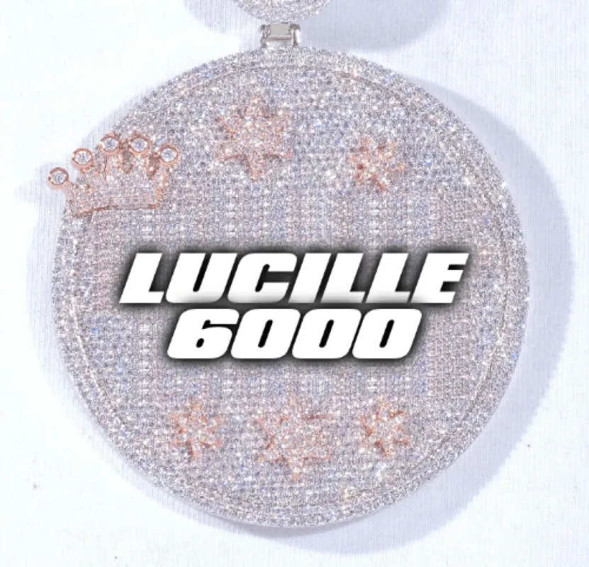 CUSTOM LETTER NECKLACE 3D BIG CROWN DISC sold by The GUU Shop