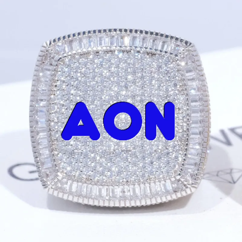 CUSTOM LETTER 3D ICED RING sold by The GUU Shop