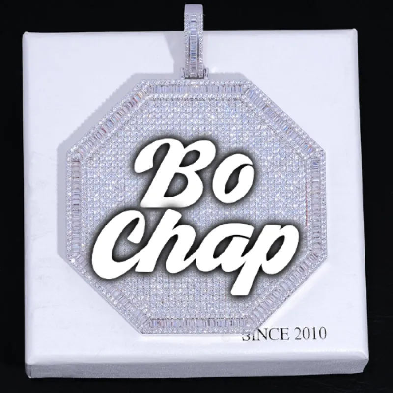 CUSTOM LETTER NECKLACE 3D BIG OCTAGON sold by The GUU Shop