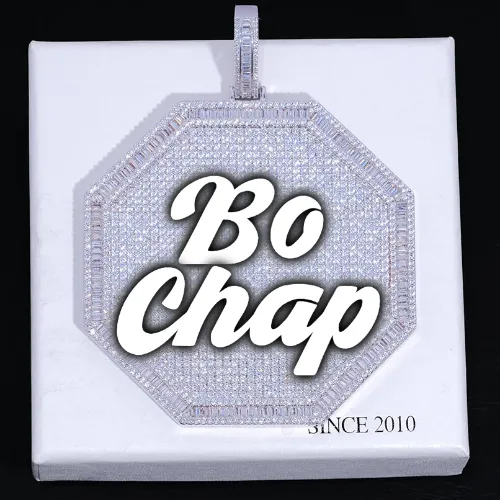 CUSTOM LETTER NECKLACE 3D BIG OCTAGON sold by The GUU Shop