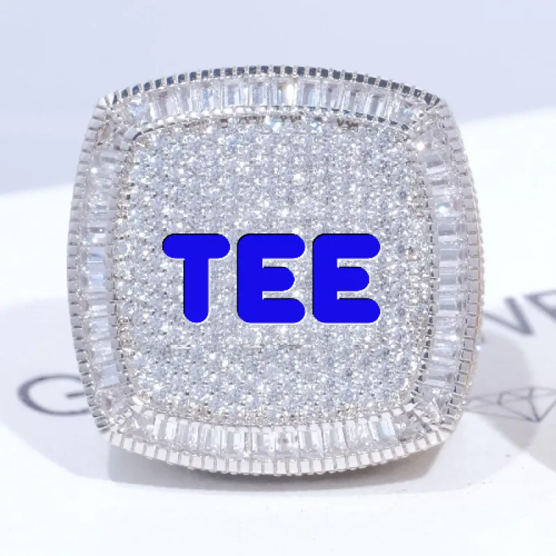 CUSTOM LETTER 3D ICED RING sold by The GUU Shop