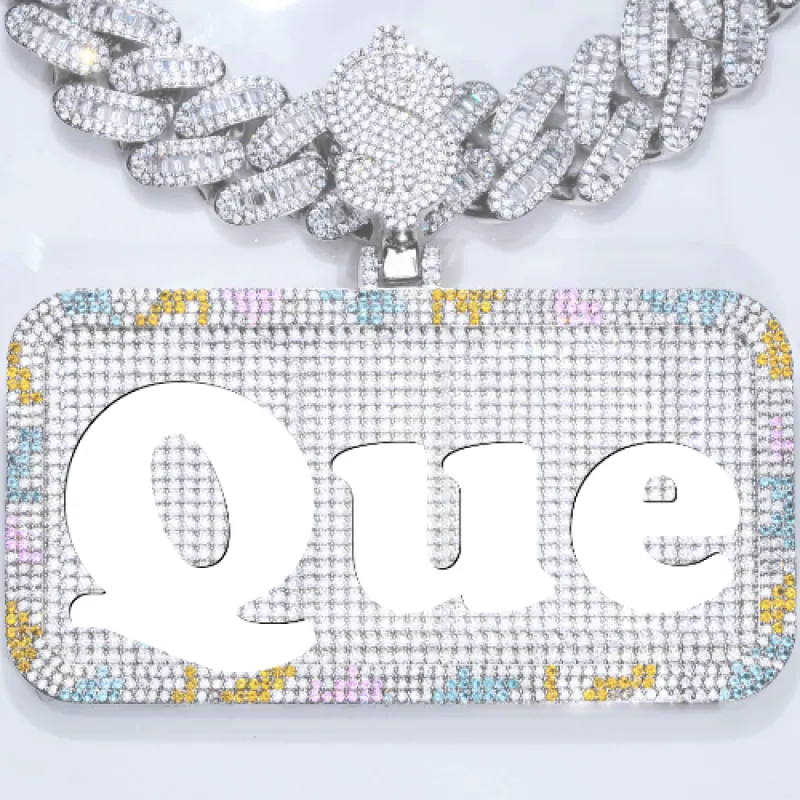 CUSTOM LETTER NECKLACE 3D COLORFUL SQUARE sold by The GUU Shop