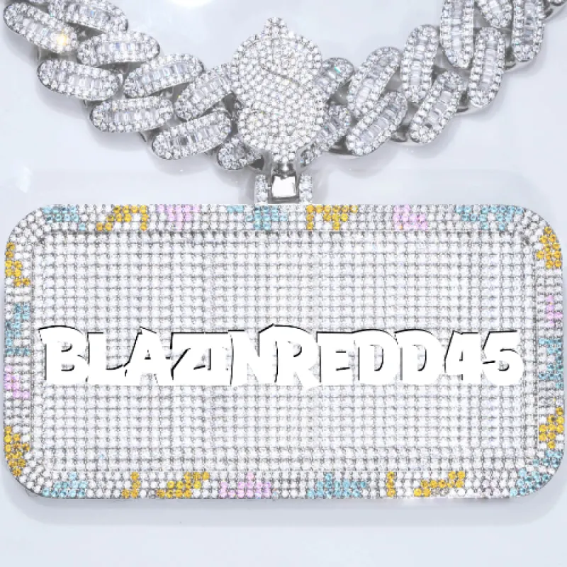 CUSTOM LETTER NECKLACE 3D COLORFUL SQUARE sold by The GUU Shop