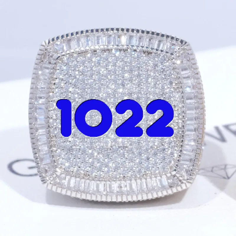 CUSTOM LETTER 3D ICED RING sold by The GUU Shop