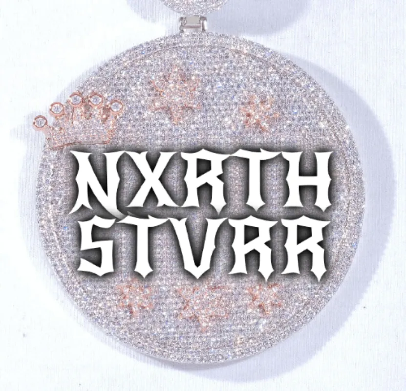 CUSTOM LETTER NECKLACE 3D BIG CROWN DISC sold by The GUU Shop