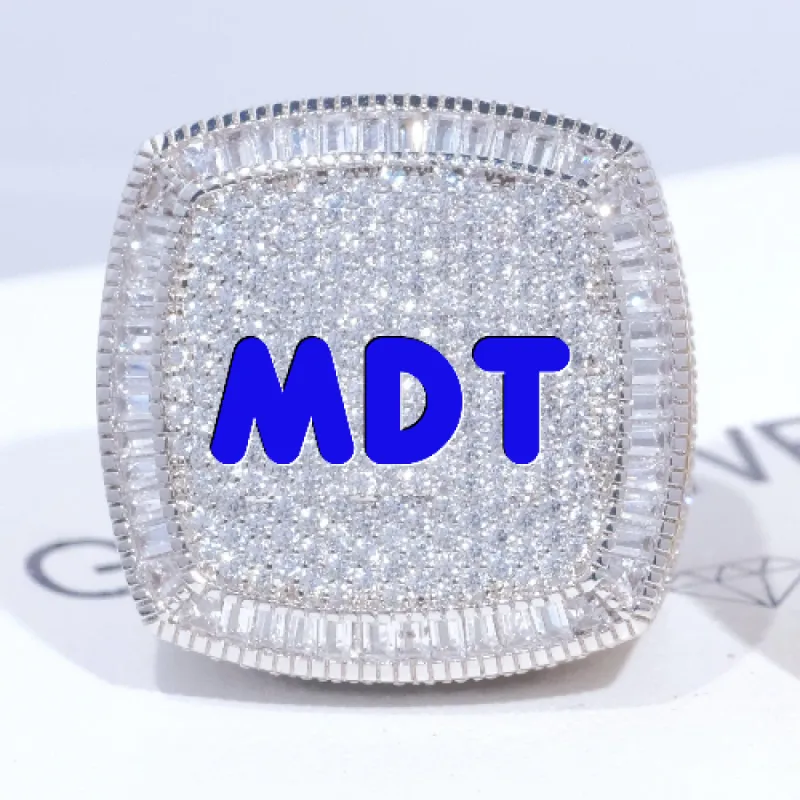 CUSTOM LETTER 3D ICED RING sold by The GUU Shop