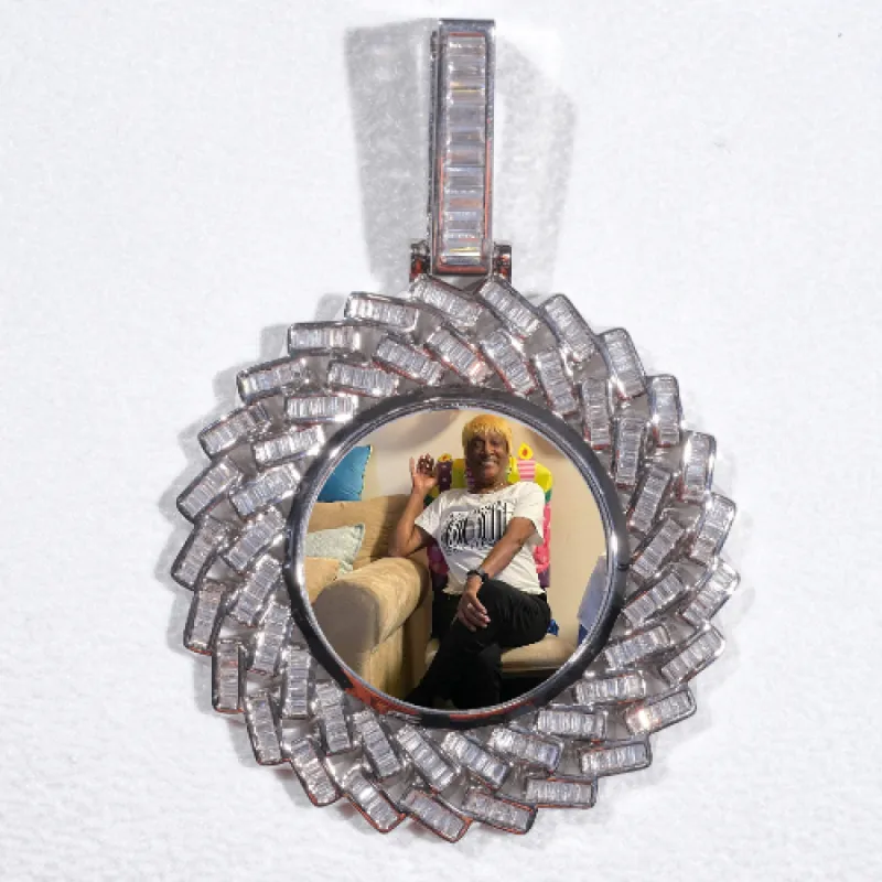 Large 3D Baguette Custom Picture Pendant sold by The GUU Shop