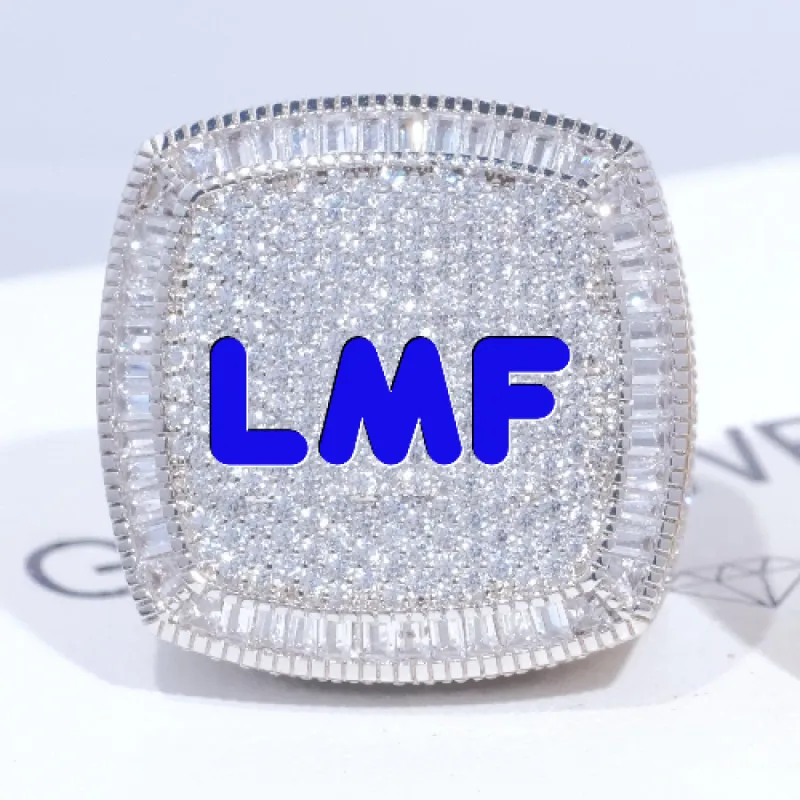 CUSTOM LETTER 3D ICED RING sold by The GUU Shop