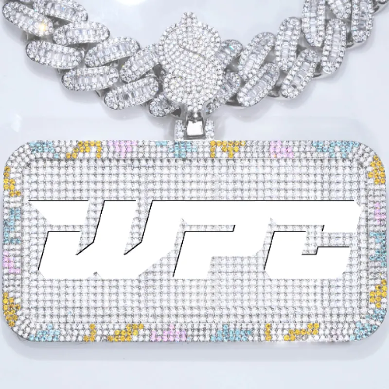 CUSTOM LETTER NECKLACE 3D COLORFUL SQUARE sold by The GUU Shop