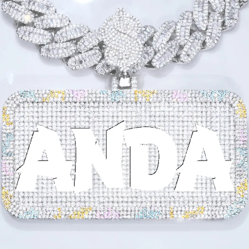 CUSTOM LETTER NECKLACE 3D COLORFUL SQUARE sold by The GUU Shop