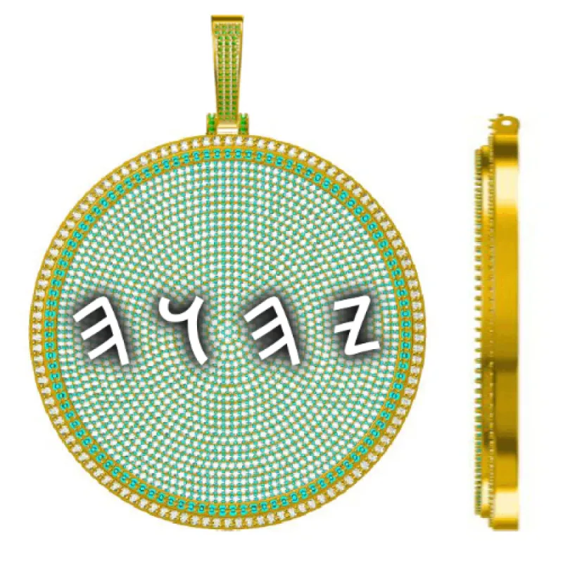 CUSTOM LETTER NECKLACE 3D BIG DISC sold by The GUU Shop