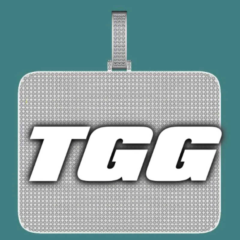 CUSTOM LETTER NECKLACE 3D BIG SQUARE sold by The GUU Shop