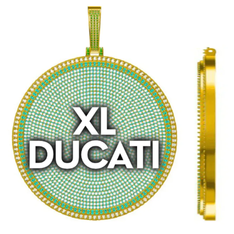 CUSTOM LETTER NECKLACE 3D BIG DISC sold by The GUU Shop