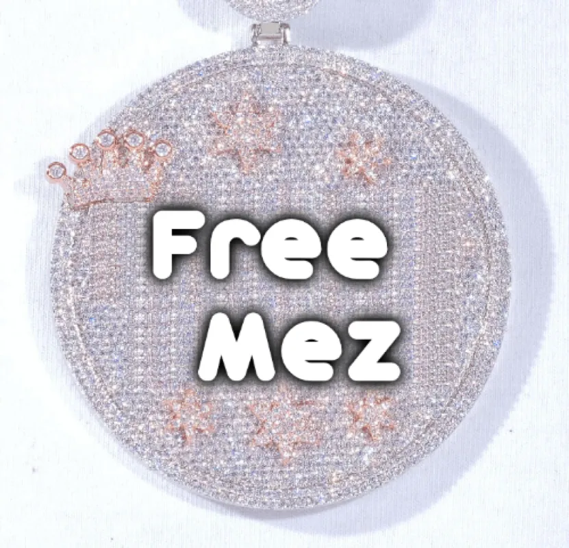 CUSTOM LETTER NECKLACE 3D BIG CROWN DISC sold by The GUU Shop