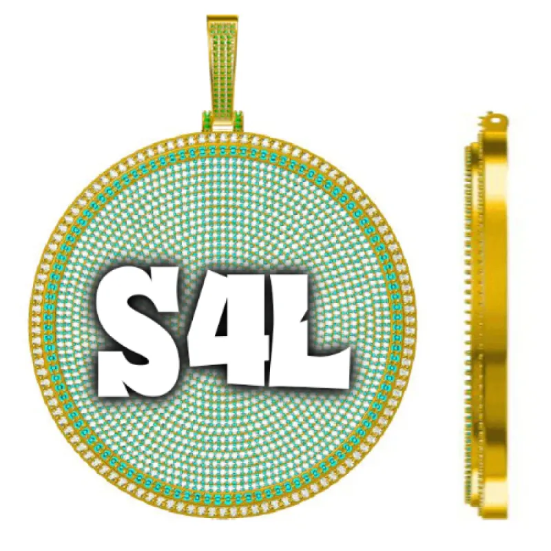 CUSTOM LETTER NECKLACE 3D BIG DISC sold by The GUU Shop