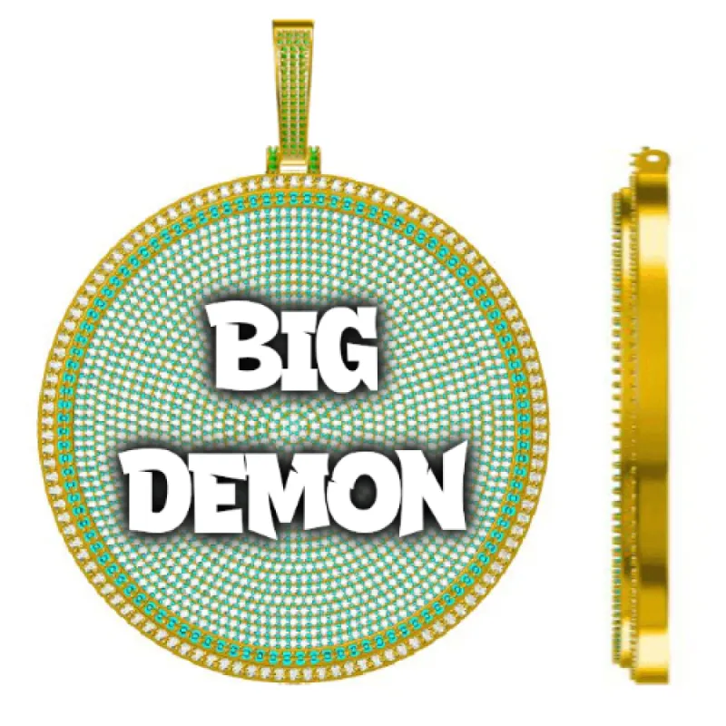 CUSTOM LETTER NECKLACE 3D BIG DISC sold by The GUU Shop