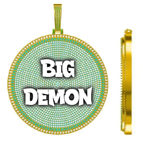 CUSTOM LETTER NECKLACE 3D BIG DISC sold by The GUU Shop