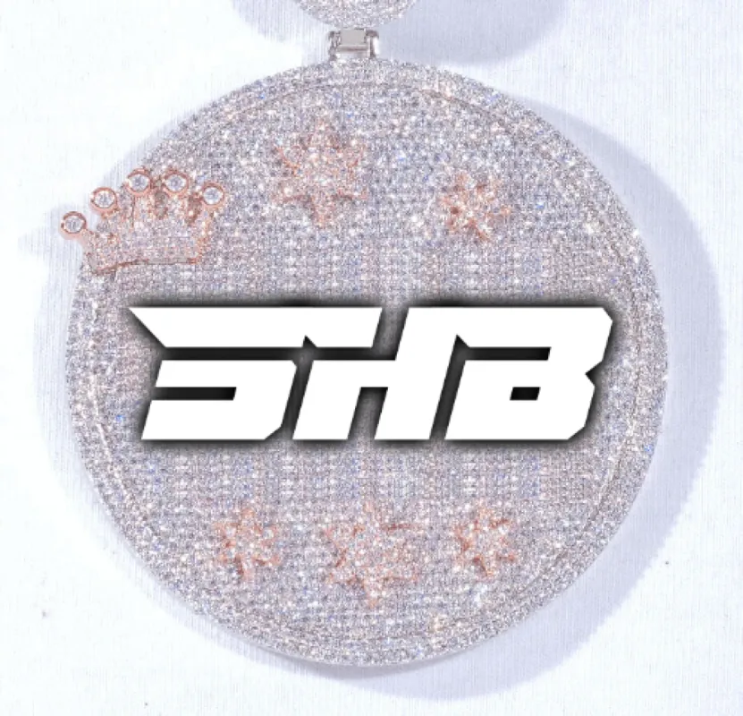 CUSTOM LETTER NECKLACE 3D BIG CROWN DISC sold by The GUU Shop