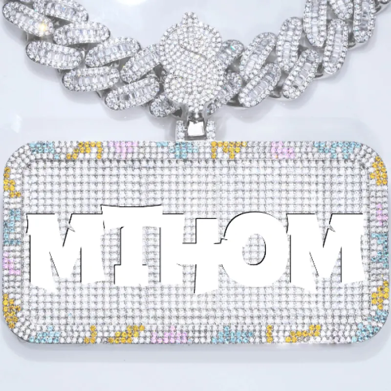 CUSTOM LETTER NECKLACE 3D COLORFUL SQUARE sold by The GUU Shop