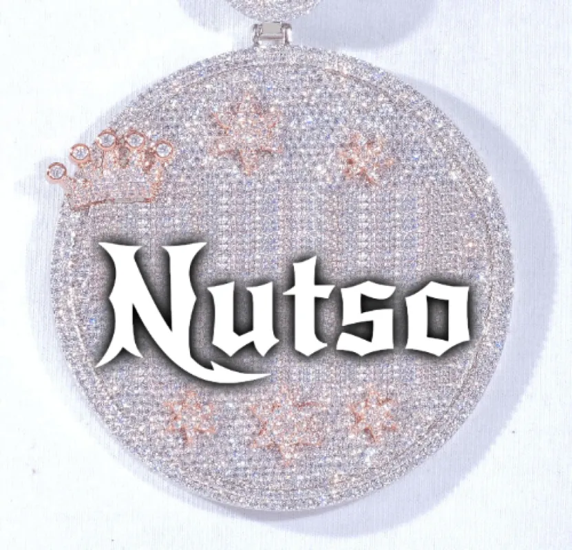 CUSTOM LETTER NECKLACE 3D BIG CROWN DISC sold by The GUU Shop