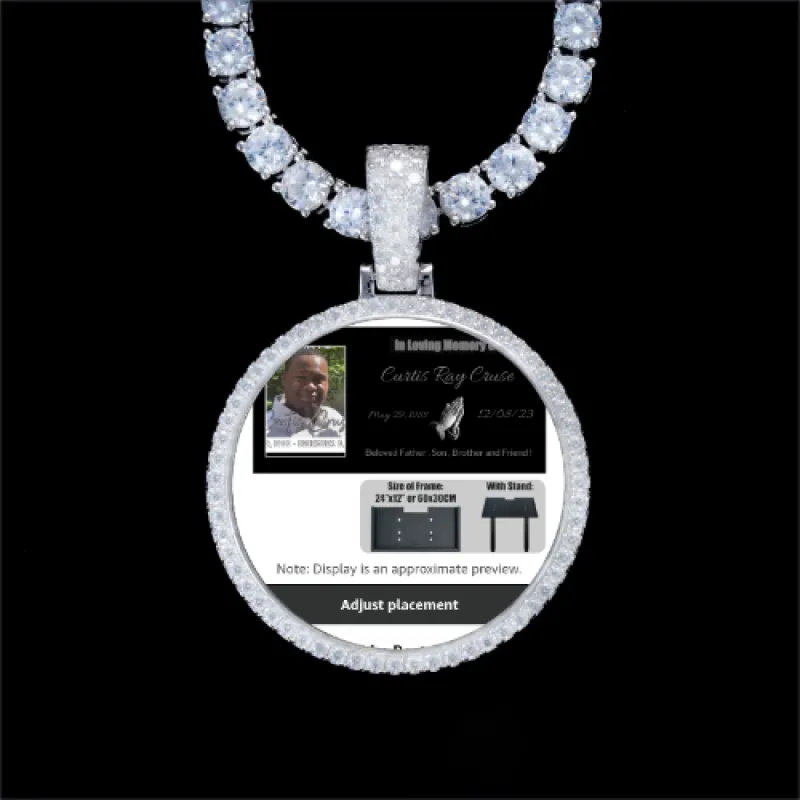 925S & VVS Moissanite 3D Circle Custom Picture Pendant sold by The GUU Shop