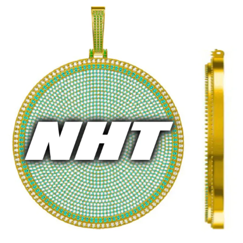 CUSTOM LETTER NECKLACE 3D BIG DISC sold by The GUU Shop