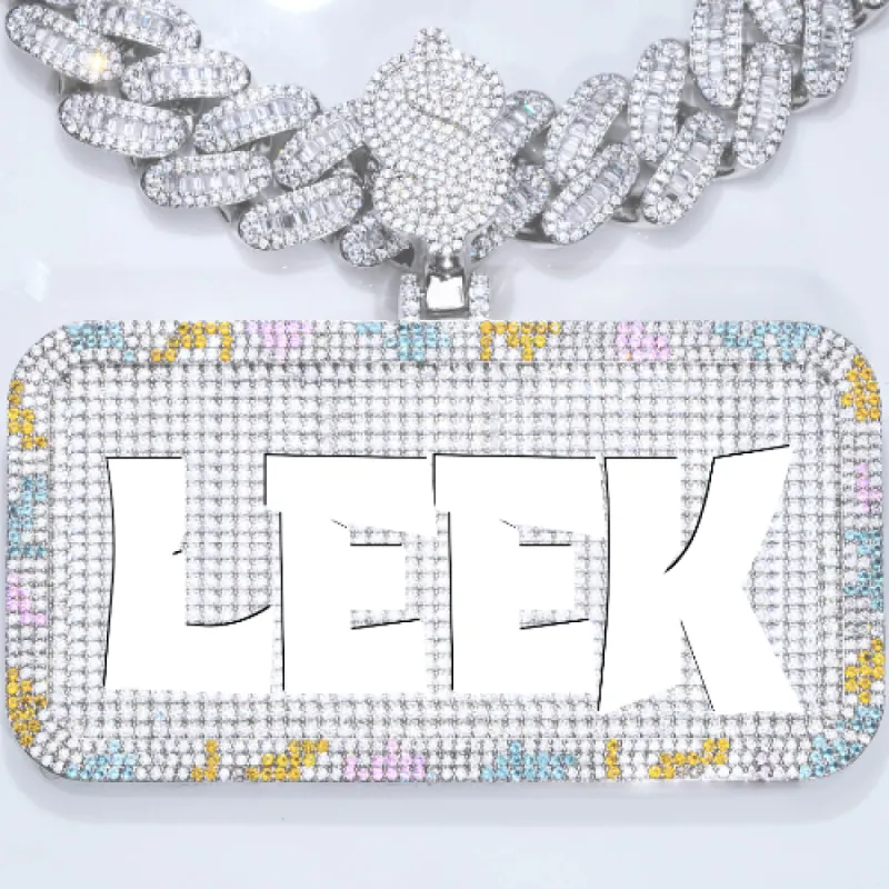 CUSTOM LETTER NECKLACE 3D COLORFUL SQUARE sold by The GUU Shop