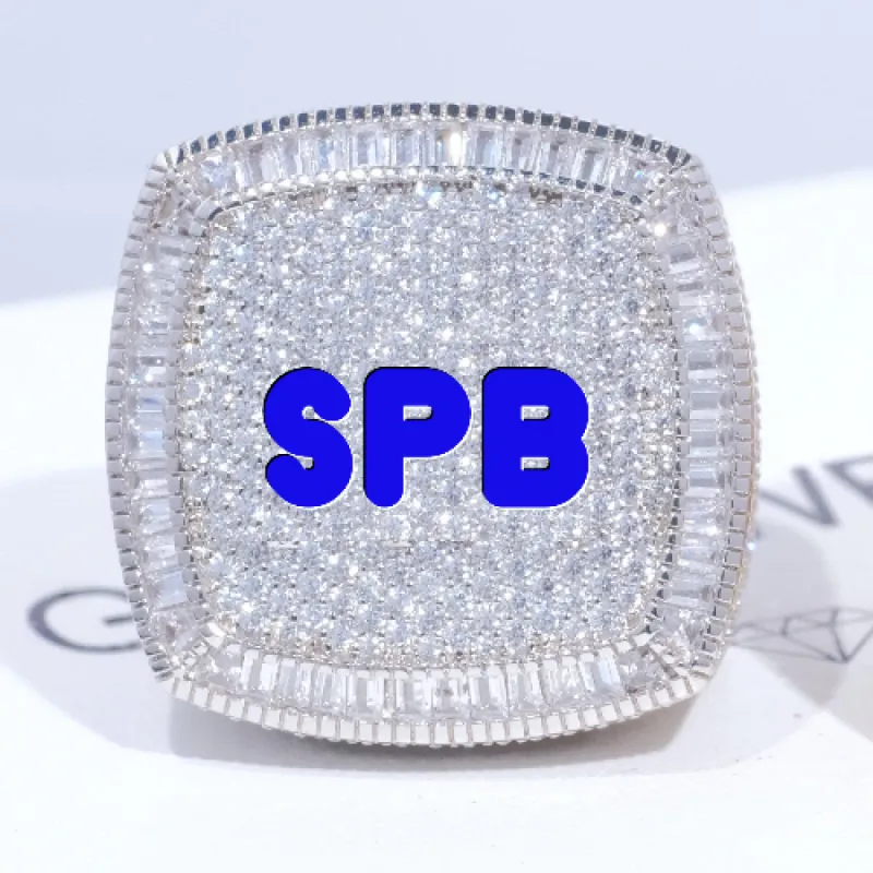 CUSTOM LETTER 3D ICED RING sold by The GUU Shop