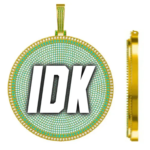 CUSTOM LETTER NECKLACE 3D BIG DISC sold by The GUU Shop