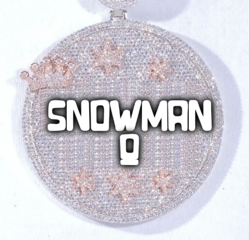 CUSTOM LETTER NECKLACE 3D BIG CROWN DISC sold by The GUU Shop