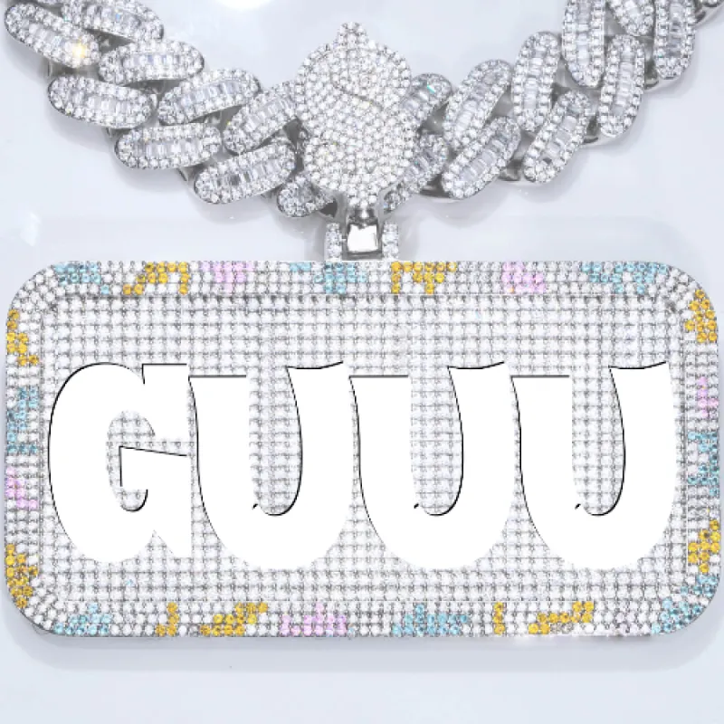 CUSTOM LETTER NECKLACE 3D COLORFUL SQUARE sold by The GUU Shop