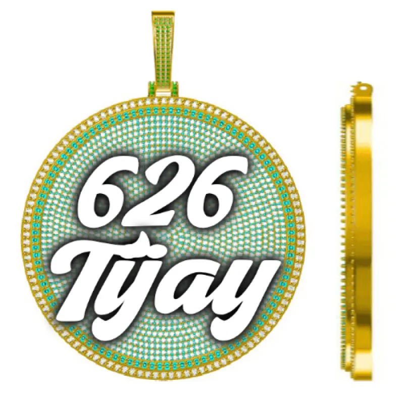 CUSTOM LETTER NECKLACE 3D BIG DISC made by The GUU Shop