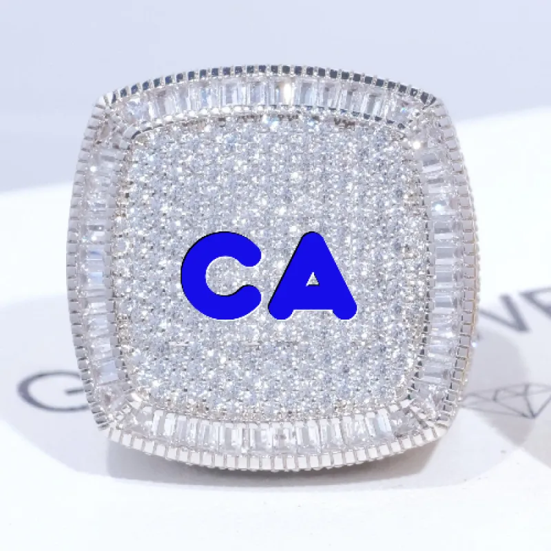 CUSTOM LETTER 3D ICED RING sold by The GUU Shop