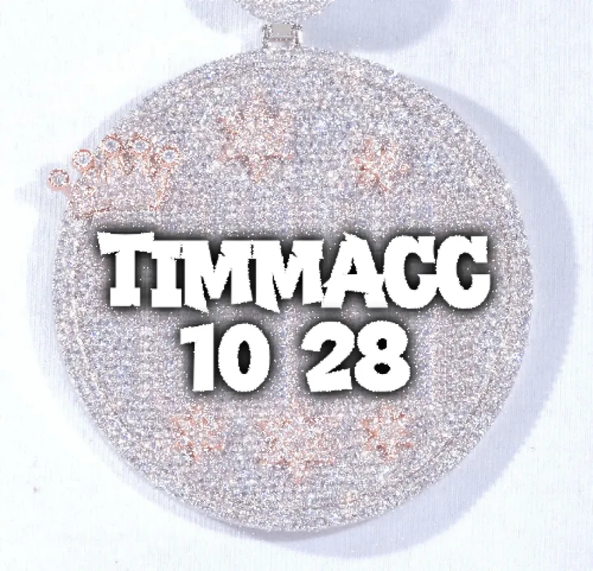 CUSTOM LETTER NECKLACE 3D BIG CROWN DISC sold by The GUU Shop