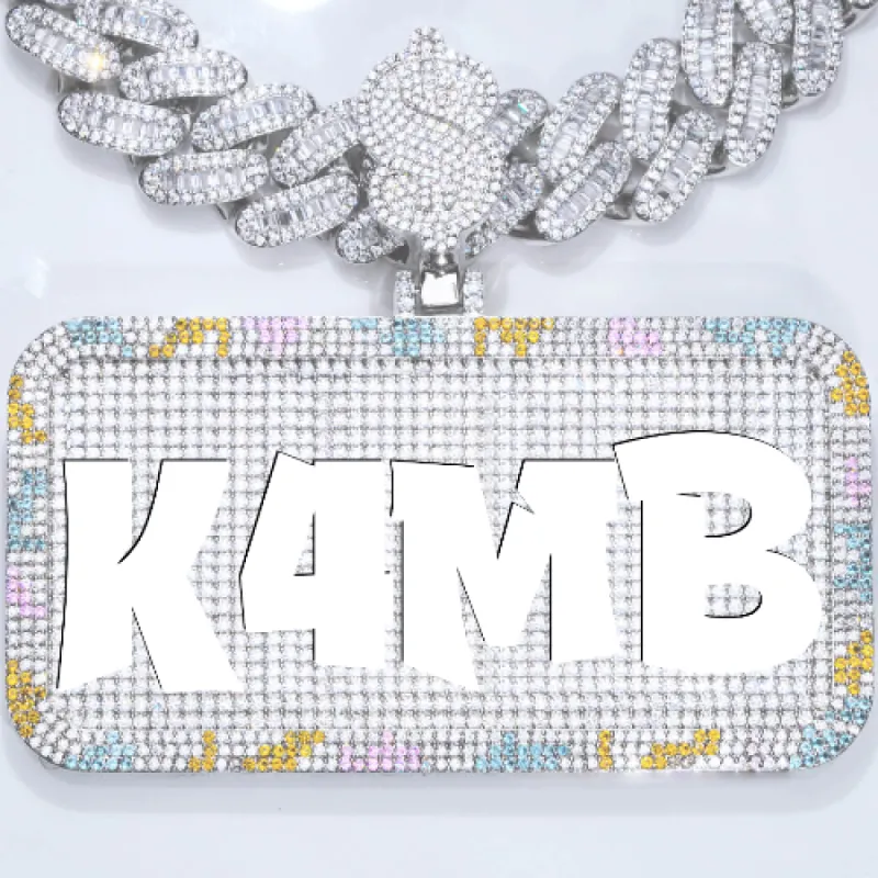 CUSTOM LETTER NECKLACE 3D COLORFUL SQUARE sold by The GUU Shop