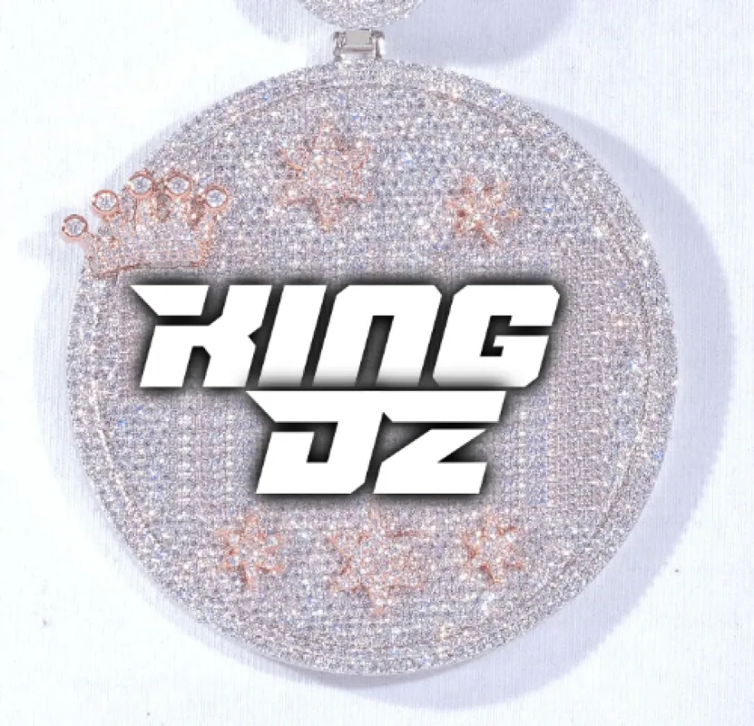 CUSTOM LETTER NECKLACE 3D BIG CROWN DISC sold by The GUU Shop